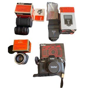 Vivitar v335 Camera W/Vivitar 49mount 50mm 1:1.19 Lens W/Accessories READ